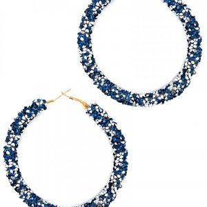 Blue Bohemian Rhinestone wrapped hoop